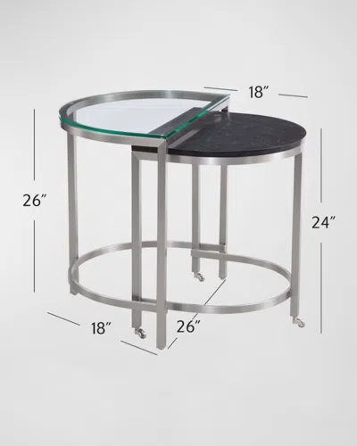 Katherine Noble By Bmc Huxley Nesting End Table In Silver