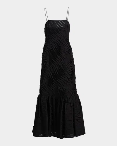 Ulla Johnson Augustina Cami Long Trumpet Dress In Noir In Black