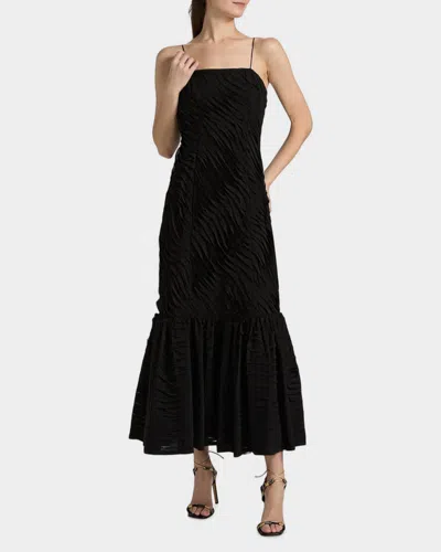 Ulla Johnson Augustina Cami Long Trumpet Dress In Noir In Black