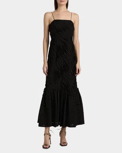 Ulla Johnson Augustina Cami Long Trumpet Dress In Noir In Black