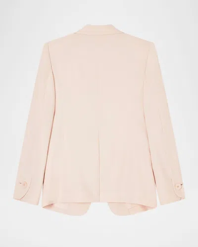 Emporio Armani Single-breasted Jacket In Technical Gabardine In Pink