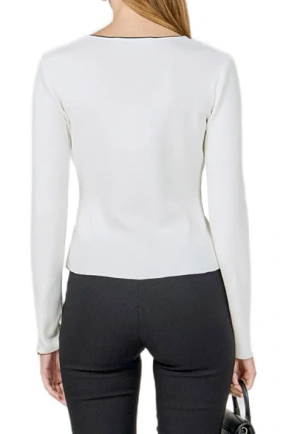 Endless Rose Ruffle Knit Top In White