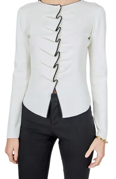 Endless Rose Ruffle Knit Top In White
