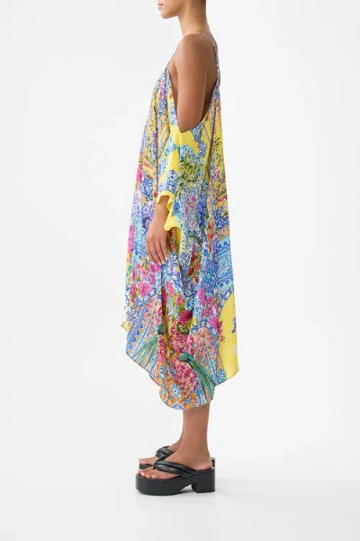 Camilla Short Drop Shoulder Strap Kaftan In Multi