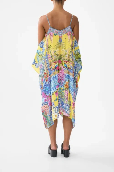 Camilla Short Drop Shoulder Strap Kaftan In Multi