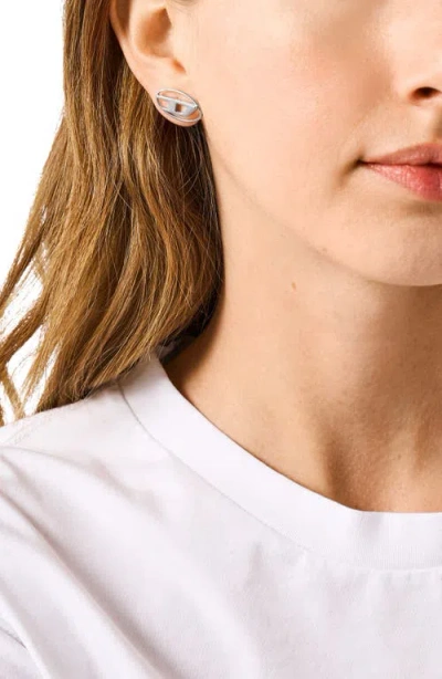 Diesel ® Oval D Stud Earring In Metallic