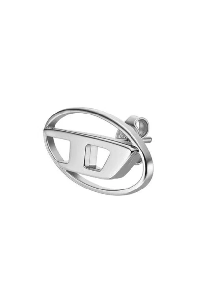 Diesel ® Oval D Stud Earring In Metallic