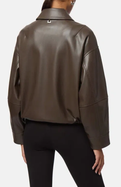 Apparis Ada Faux Leather Bomber Jacket In Brown