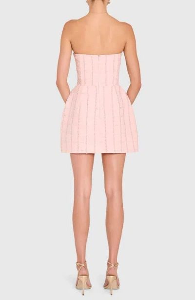 Amanda Uprichard Metallic Windowpane Plaid Cocktail Romper In Pink