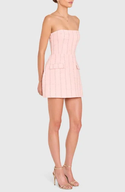 Amanda Uprichard Metallic Windowpane Plaid Cocktail Romper In Pink
