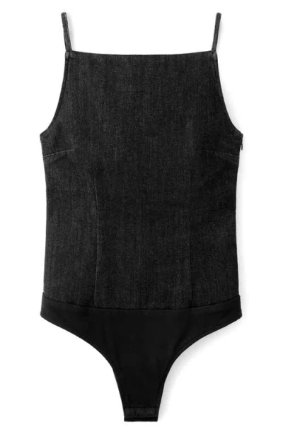 Mango June Denim Bodysuit In Multi