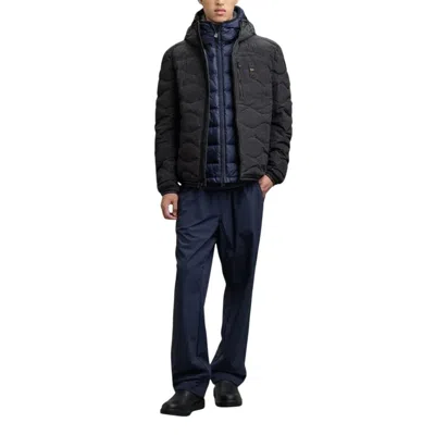 Blauer Black Polyester Coat In Black