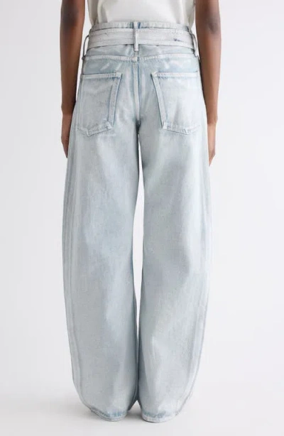 Acne Studios Belted Wide Leg Jeans In Blue