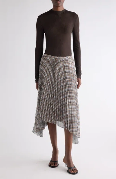 Acne Studios Semisheer Long Sleeve Rib T-shirt In Brown