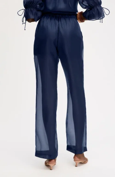 Sam Edelman Sheer Drawstring Pants In Blue