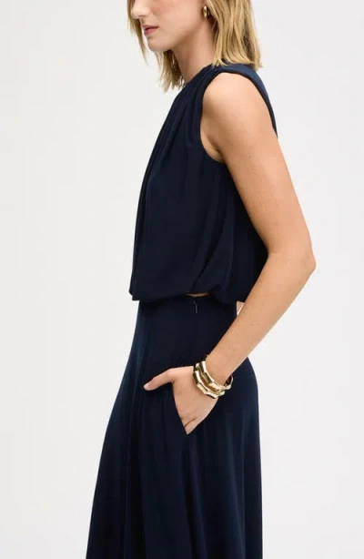 Sam Edelman Blouson Crop Top In Blue