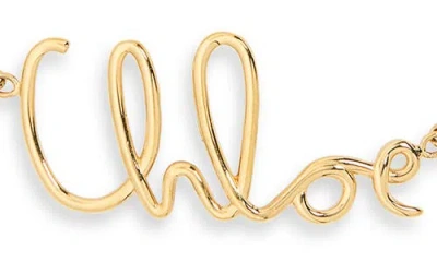 Chloé Script Logo Necklace In Gold