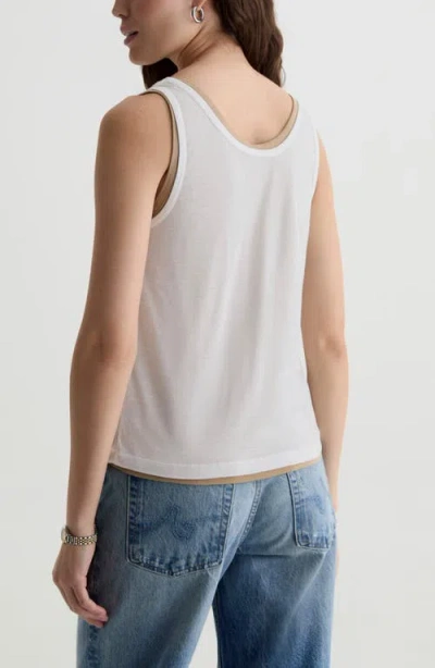 Ag Double Layer Tank Top In Neutral