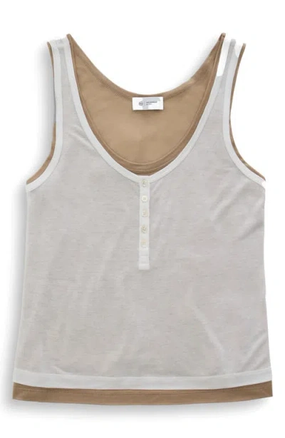 Ag Double Layer Tank Top In Neutral