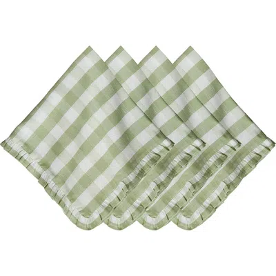 Juliska Gingham Ruffle Napkin In Multi