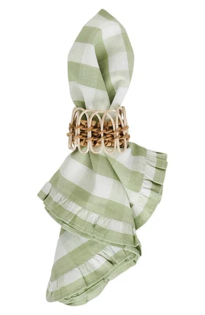 Juliska Gingham Ruffle Napkin In Multi