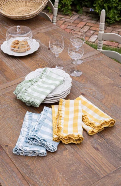 Juliska Gingham Ruffle Napkin In Multi