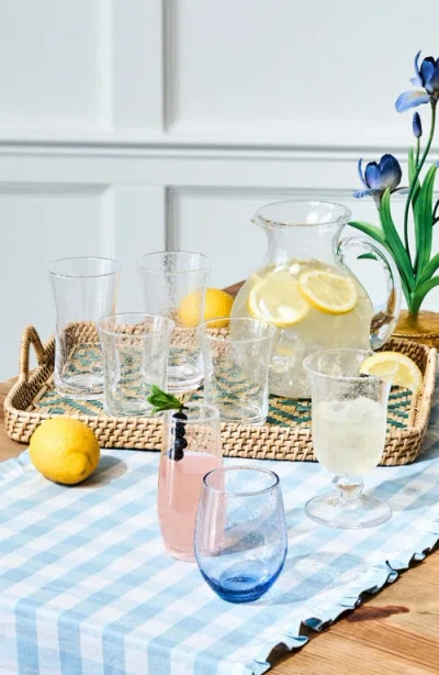 Juliska Gingham Ruffle Table Runner, 18 X 90 In Blue