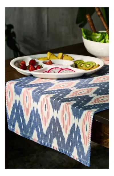 Juliska Ikat Cotton Table Runner In Blue