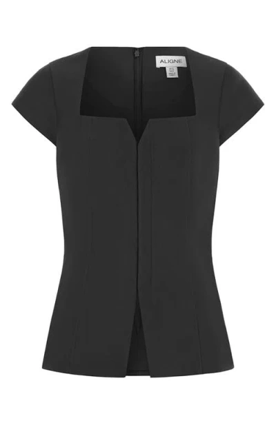 Aligne Mars Squar Neck Top In Black