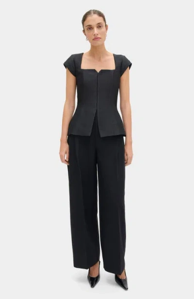 Aligne Mars Squar Neck Top In Black
