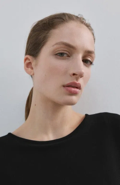 Mango High-low Knit Cape In Black