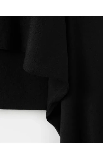 Mango High-low Knit Cape In Black
