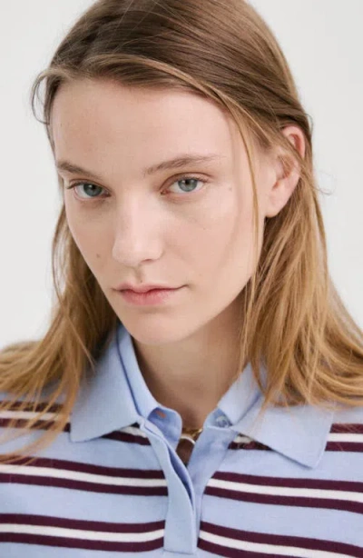 Mango Stripe Sweater Polo In Multi