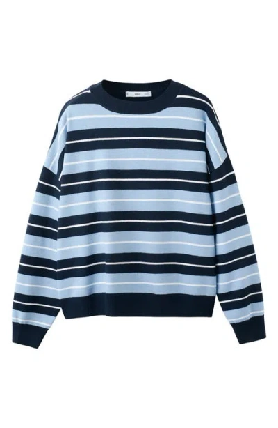 Mango Mixed Stripe Crewneck Sweater In Multi