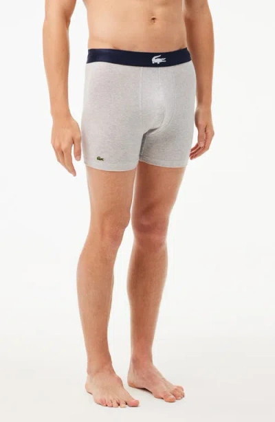 Lacoste Assorted 3-pack Stretch Cotton Boxer Briefs In Multi