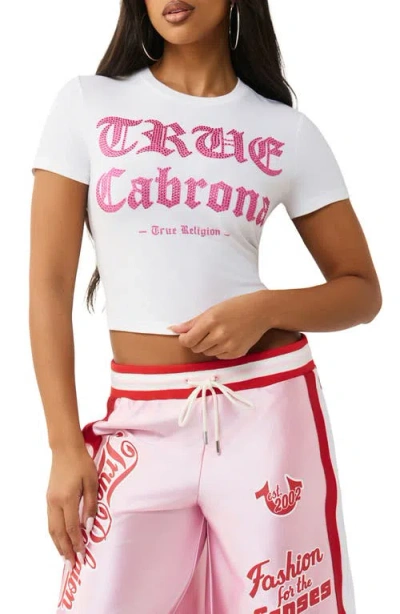 True Religion Crystal Logo Baby T-shirt In White