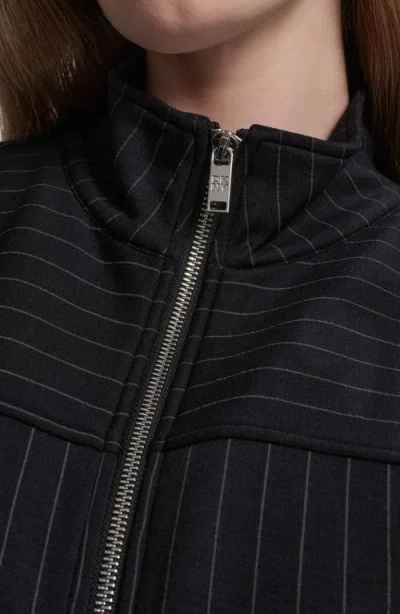 Dkny Pinstripe Zip Jacket In Black