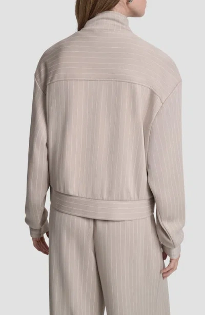 Dkny Pinstripe Zip Jacket In Neutral