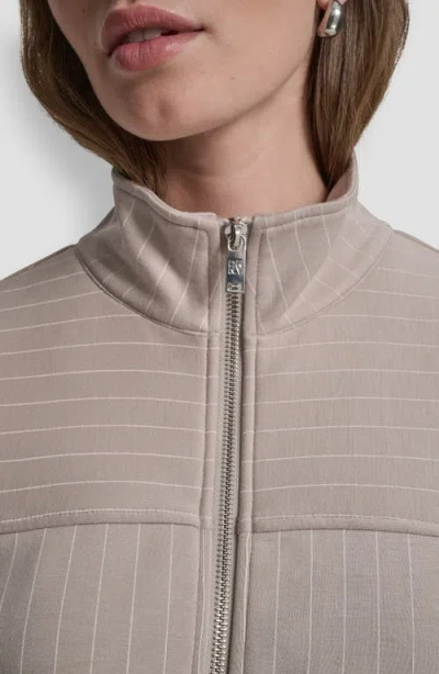 Dkny Pinstripe Zip Jacket In Neutral