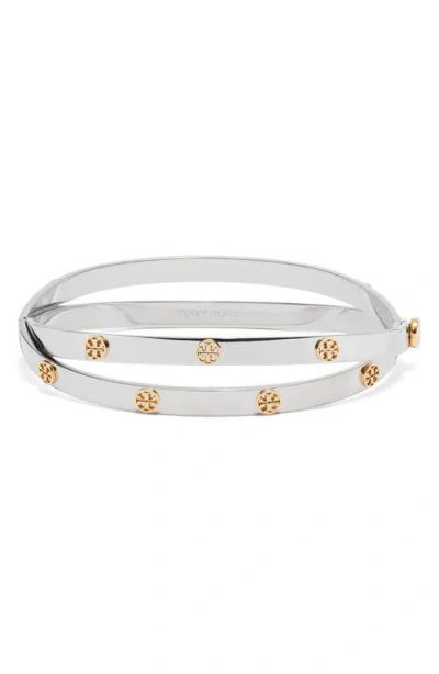 Tory Burch Icon Stud Double Bracelet In Metallic