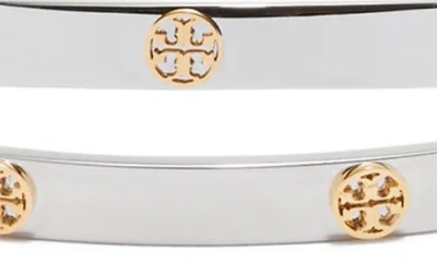 Tory Burch Icon Stud Double Bracelet In Metallic