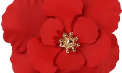 Panacea Flower Stud Earrings In Red