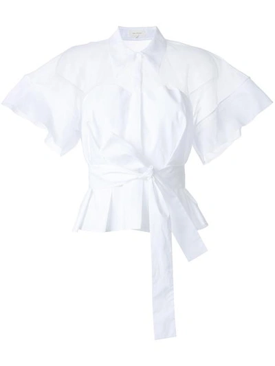 Delpozo Cotton-organza And Poplin Shirt In White