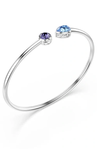Swarovski Chroma Crystal-embellished Open Bangle In Silver