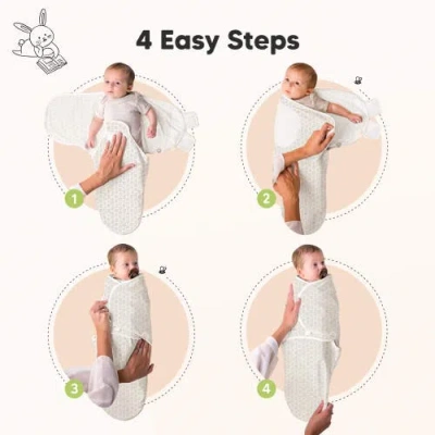 Keababies 3-pack Soothe Swaddle Wraps In White