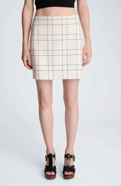Kenneth Cole Center Back Zip Mini A-lined Skirt In Neutral