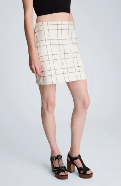 Kenneth Cole Center Back Zip Mini A-lined Skirt In Neutral