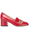 Gucci Marmont Fringed Logo-embellished Leather Pumps In Red