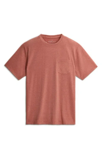Free Fly Flex Performance Pocket T-shirt In Pink