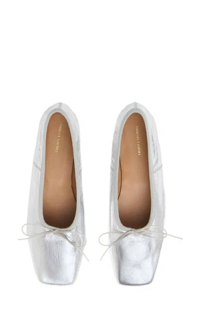 Mansur Gavriel Dream Woman Ballet Flats Silver Size 8 Leather In Multi